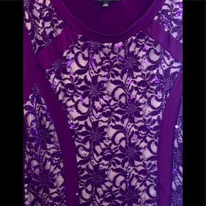 Purple/Cream white Dress, size XL/16